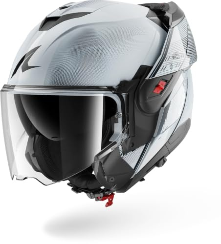 Shark, Modularer Motorradhelm OXO SPEED-TECH Silver White Black SWK, M