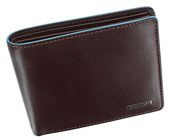 VISCONTI Alps Collection OZWALD Bi-Fold Leather Wallet - RFID Protected - ALP85 Brown