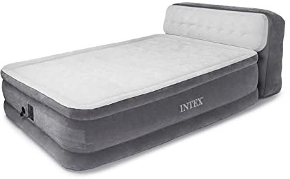 Intex Queen Ultra Plush Dura Beam Deluxe Airbed with Built in Pump & Headboard