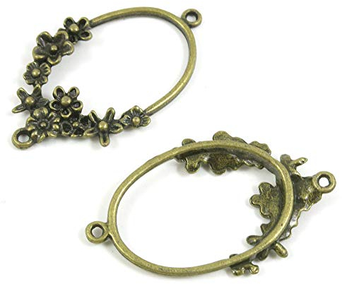 Schmuckanhänger 241150, Antik-Bronzefarben, Blumenverbinder, Basteln, Kunst, Basteln, Perlen, 50 Stück
