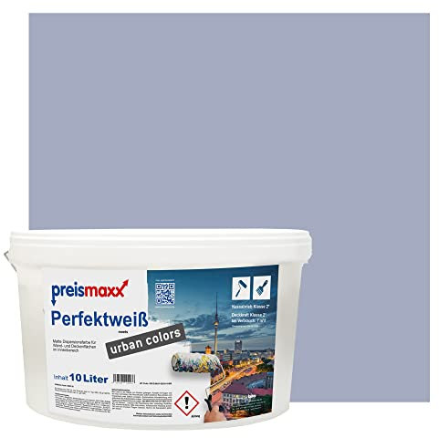 Preismaxx Perfektweiß urban colors, bunte Wandfarbe, lila, violett, violet 10L, Innenfarbe, hohe Deckkraft Klasse 2, matt