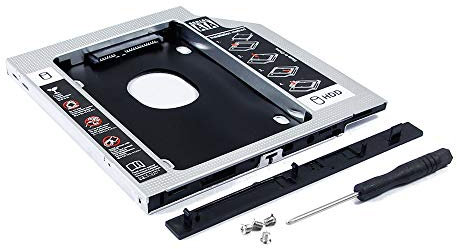 2nd HDD SSD Caddy Second Solid State Hard Drive Enclosure for Lenovo IdeaPad 110 110-15ISK 15ACL 320 15ABR 17AST Z510 2015 2016 2017 15.6 Laptop PC, Internal CD DVD Optical Bay Replacement Parts