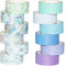 Yubbaex Masking tape, 12 rouleaux Washi Tape ruban adhesif decoratif pour Scrapbooking Artisanat de bricolage (Mix Bleu)