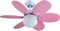 Bastilipo - Ventilador de techo con mando a distancia, 60W y 75cm diámetro- Luz LED incorporada, Rosa/Azul, 75 cm, Aguadulce