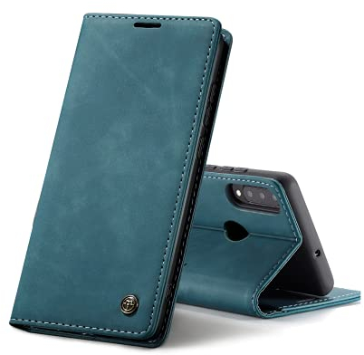 Chocoyi Schutzhülle aus Kunstleder für Huawei P30 Lite, Schutzhülle aus PU-Leder, Brieftasche, Magnetverschluss, Kartenfächer, Standfunktion, Blau