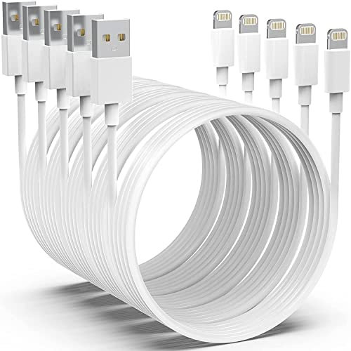 Apple MFi Certified iPhone Charger 5pack [6/6/6/10/10FT] Long Lightning Cable Fast Charging Cord iPhone Charging Cable for iPhone 14/14 Pro/Max/13/12/11 Pro Max/XS MAX/XR/XS/X/8/Plus