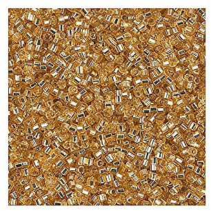 5 g Miyuki Delica Rocailles Seed Beads, 11/0 (1.6 mm) Silver Lined Gold (Miyuki Delica Rocailles Samenperlen Goldenes Silber)