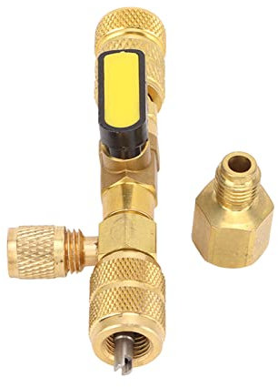 Extracteur de Noyau de Valve 1/4-5/16 en Laiton et ABS pour Climatisation, Outil de Dépannage sans Perte de Réfrigérant avec Adaptateur SAE