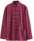 ZHOUXIAO Losen Tang Anzug Bequeme Baumwollwäsche Kampfkunstanzug Männer Chinesische traditionelle Kleidung, atmungsaktive Kung -Fu -Uniformen Tai Chi Kleidung Langarm Hemd red-6XL