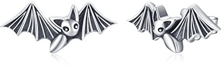 Fledermaus Ohrstecker Sterling Silber 925 Hypoallergen Fledermaus Ohrringe Halloween Themen Ohrringe kleine Tier Gothic Schmuck Fledermaus Geschenke für Frauen Teenager Mädchen Kinder