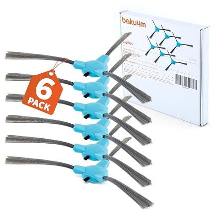 BAKUUM Pack 6 cepillos, escobillas laterales, para Cecotec Conga Series 999 y 990 VITAL, 1090, 1790 y 1990. Pack repuestos y accesorios para robot aspirador