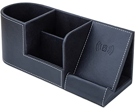 iARK, Organizer Scrivania, Portapenne Ricarica Per Telefono Wireless, Porta Penne Biglietti Da Visita, Cancelleria Ufficio, Accessori, Design Moderno, Casa