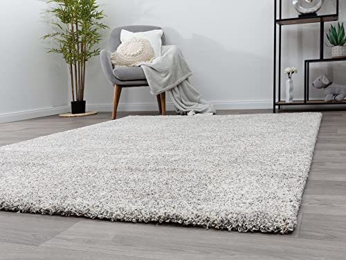 Steffensmeier Wohnzimmer Teppich Contemporary Comfort | Qualitätsteppich aus Europa, in Creme Silber meliert, Größe: 67x140 cm
