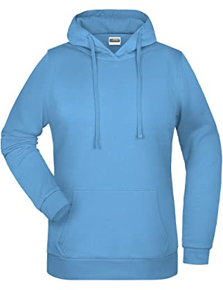 James & Nicholson Damen Basic Kapuzensweat - Leicht taillierter Kapuzenpulli mit angerauter Innenseite | Farbe: sky-blue | Grösse: XL