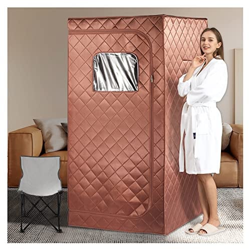 amocane Sauna Portatile a infrarossi per Spa Domestica, Tenda per Sauna Personale con Telecomando, poggiapiedi riscaldante e Sedia Pieghevole per Relax e disintossicazione (L 85,9 x L 85,9 x H 166,9