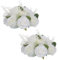NUPTIO Centres de Table en Fleurs Artificielles: 2 Pièces 24cm Diamètre Fausses Fleurs Roses Blanches Composition Boules Soie Faux Bouquet Mariage pour Maison Décorations Fête d'anniversaire