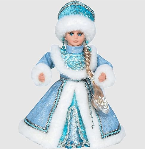 OLYMP SNEGUROCHKA Dekofigur Schneemädchen in Hell Blau mit Bonbonbehälter, 35 cm