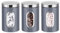 Innoteck Essentials 3 PC Kitchen Canister Set - With Secure Lids & Viewing Window - Blank Labels to Customise your Storage - Suitable for Sugar, Tea, Coffee, etc - Multi Food Storage Jars - Grey