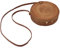 HERCHR Handgewebte Runde Rattantasche, Gewebte Schultertasche aus Rattan Mit Lederband, Handgewebte Umhängetasche, Strand-Boho-Geldbörse Für Frauen(ZU)