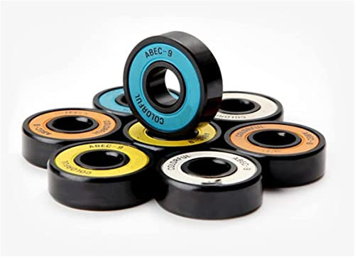 608 2RS Professional Double-Warped Skateboard Bearings 40PCS Colorful Four-Wheel Skateboard Bearings Random Color