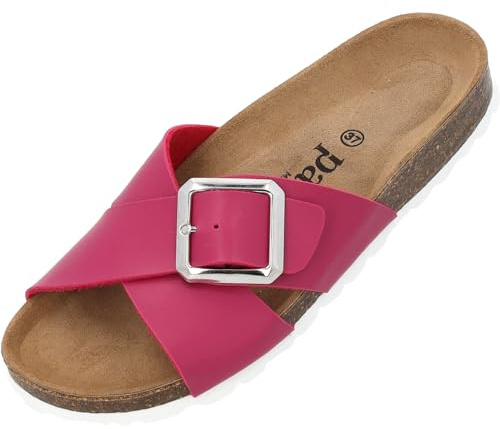 Palado Pantoletten Damen Ranreak – Sandalen Made in Spain - elegante Hausschuhe mit Kork-Fußbett - modische Sommerschuhe