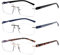 JM 3 Pack Randlose Lesebrille für Männer Blaues Licht Blocking, Rechteck Leichtes Rahmenlose Computer-Lesegeräte +2.0
