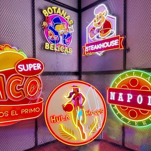 JEMESI Neon Personnalisable logo, Enseigne au néon personnalisée avec LOGO, motif personnalisé, emoji, panneau lumineux LED pour nom d'entreprise, Bureau, Bar, Club, Studio, Boutique Décoration Murale