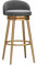 Farmhouse Kitchen Breakfast Bar Stools Set of 3 - Counter Height Swivel Bar Stools with Backs, Velvet Upholstered Seat, Gold Metal Legs - 360° Rotation