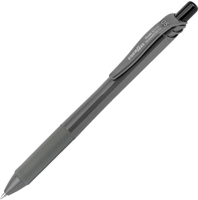 Pentel EnerGel Document BLP105 Gelschreiber mit Druckmechanik, schwarz (12 Stück)