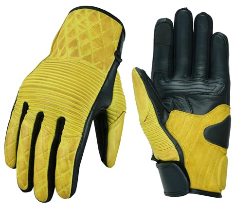 WMW WALI MOTO WEAR Herren Motorrad Leder Handschuhe,Premium Motorrad Handschuhe,Herren Vollfinger Ziegenleder Leder,Motorrad Handschuhe Herr Leder,Motorrad Chopper Leder Handschuhe