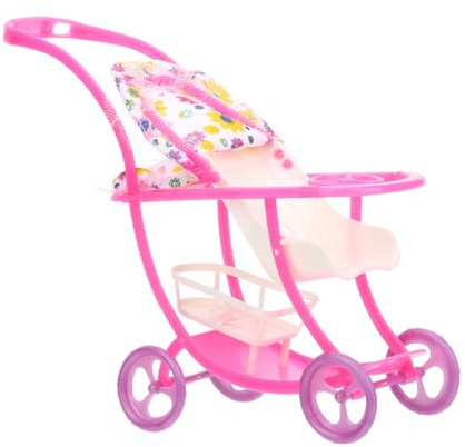 ifundom Mini Poussette pour poupée avec Panier de Rangement, Jouet pour Tout-Petits, Meubles de Maison de poupée, Cadeau d'anniversaire pour Petites Filles