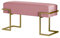 BETTSO - Sitzbank Flur - Bank mit Metall Gestell - 80x34cm - Polsterbank ohne Lehne, Garderobenbank - Sitzpolsterung aus weichem Samt - Pulverbeschichtet - Sitz Rosa, Gestell Gold