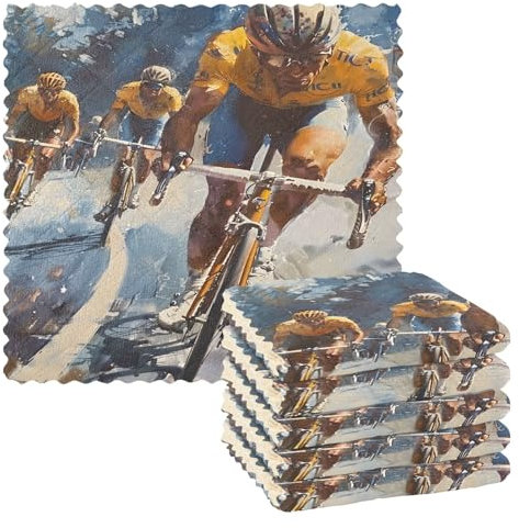 Mnsruu Mikrofaser Reinigungstücher Fahrrad Race Wiederverwendbare Geschirrtücher zum Abwasch 6er Pack Schwedisches Geschirrtuch Mikrofaser Reinigungstücher Waschbar Staubtücher Tuch Home