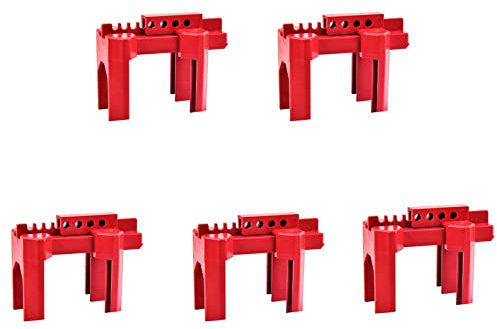 Mauedest 5X Kugelhahnverriegelung, Verstellbare Kugelhahnverriegelung, Klein, für 1/2-2-1/2 Außenrohrdurchmesser, Rot