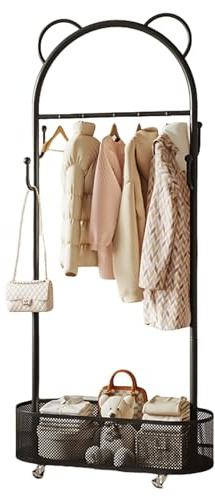 Metal coat rack stand,portable coat rack,freestanding coat rack,can hang clothes coat skirt jumper,suitable for bedroom,entrance door,living room,office space saving(Black,31.5*12.2*73.6in)