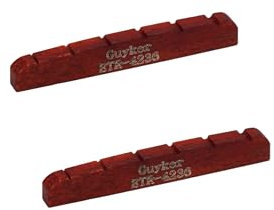 Guyker BTR4236 Knochenmuttern für Bassgitarre, 4 Saiten, flache Unterseite, vorgeschlitzt, Ersatzteile, Zubehör für PB JB Precision Bass Jazz Bass, Rot, 42 x 3,5 x 6 mm
