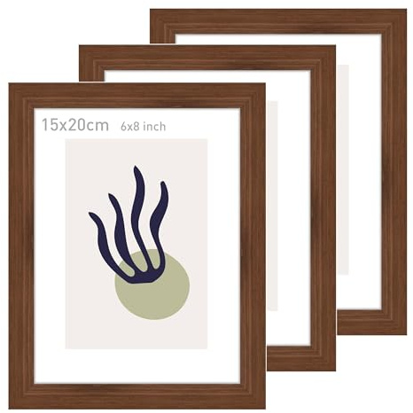 accent by nielsen Holz Bilderrahmen Velino, 15 x 20 cm 2er Set, Dunkelbraun | Holz (MDF) Fotorahmen im Hoch- & Querformat zum Auftstellen und Aufhängen Dunkelbraun matt Echtglas