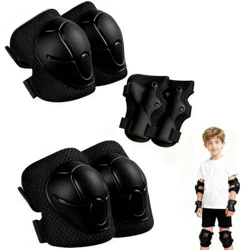 GIUSOBG Knäskydd barn uppsättning av 6 skydd Lnliner barn nliner skyddsutrustning handskydd justerbart skydd set barn armbågsskydd handskydd justerbar för skotrar