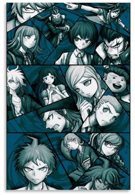 YAWRGJWRG Danganronpa (6) Poster, dekoratives ästhetisches Leinwandposter, Wandkunst, Dekor, Wohnzimmer, modern, Familienschlafzimmer, Musik-Filmposter, 30 x 45 cm, ungerahmt, 6 Stück