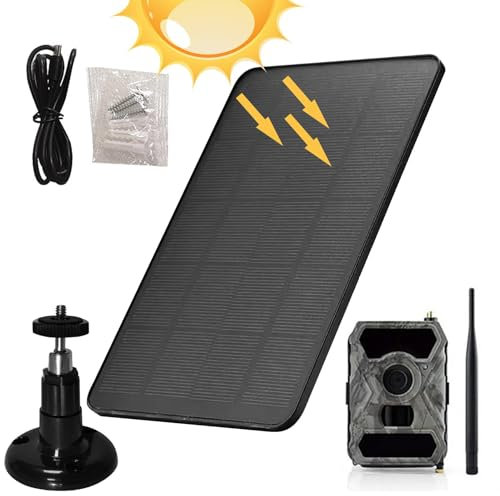 Wall Mount Solar Panel - Solar Panel for Ring Doorbell | Outdoor Waterproof Solar Charger | Waterproof Solar Charger with Adjustable Mounting, Mounting Bracket, Security Cameras Wireless Outdoor with