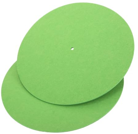 LIFKOME 2 Stück Grüne Filz Vinyl Spielermatten Stabile und Weiche Schallplatten Antirutschmatte für Sicheren Halt Beim Plattenspieler Plattenspielerzubehör