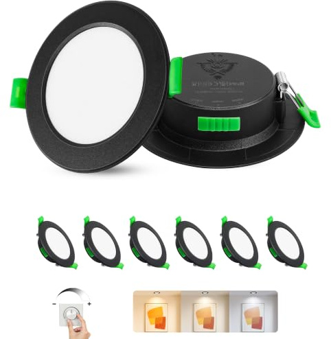Laiebri LED Einbaustrahler 230V Dimmbar 5W Einbau Deckenspots 6er Set | 68-75mm Loch Einbauleuchten IP44 LED Spots für Bad, Küche, Wohnzimmer, Flimmerfrei Warmweiß Neutralweiß Kaltweiß