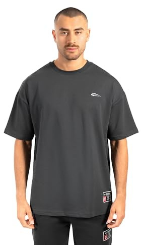 SMILODOX Herren T-Shirt Rayk - Locker geschnittenes Oversize Shirt mit auffälligem Backprint, Logo auf der Brust und bequemem Rundhalsausschnitt für Moderne Streetwear Looks
