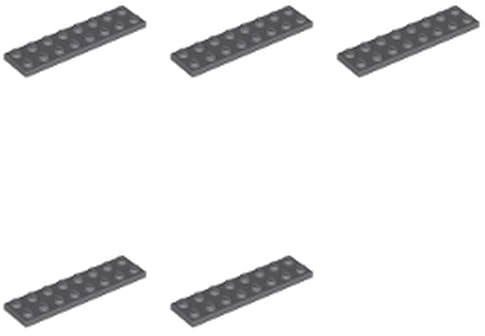 LEGO Plate 2 x 8, Part 3034 (Dark Bluish Gray, 2, count)