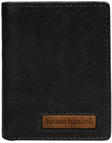 bruno banani Geldbörse Echt Leder Herren Slim Wallet mit Münzfach | Portemonnaie mit Kontrastdetails | 2-Fach klappbar