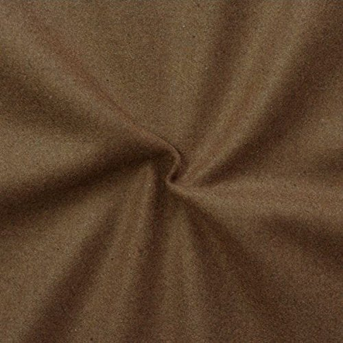 STOFFKONTOR Wollstoff Stoff Winter Basic - Meterware, Reh-Braun - zum Nähen von Mänteln, Jacken, Ponchos, Decken, Homeaccessoires uvm.