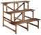 Outsunny 3-Etagen Pflanzenständer, klappbarer 78 cm hoch Blumenständer für Innen Außen, Pflanzenregal aus Holz, Blumentopfständer mit Tabletts, Blumentreppe für Wohnzimmer, Garten Balkon, Naturholz