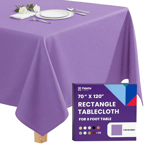 Gee Di Moda rechteckige Tischdecke, 178 x 305 cm, Lavendel, waschbar, Polyester, ideal für Buffet-Tische, Partys, Festtagsessen, Abendessen, Hochzeiten und mehr