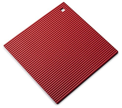 Zeal Silicone Trivet Mat Kitchen Worktop Protector for Hot Pots and Pans (22 x 22cm) – Heat Resistant Mat, Non Slip Square Trivet, Red