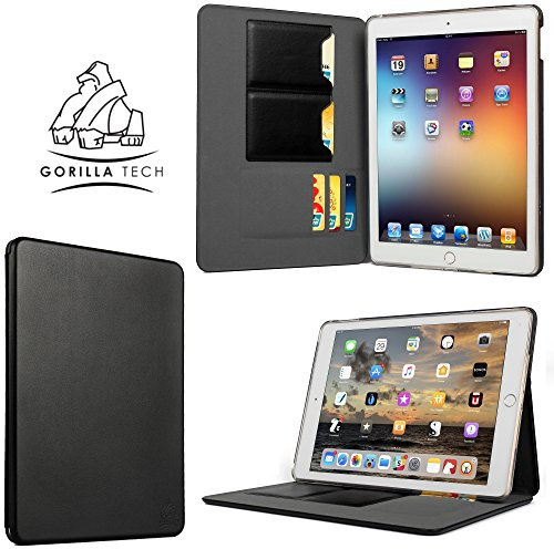 Gorilla Tech - Funda de Piel con Tapa para iPad Air 2 (función Atril, Incluye 5 Ranuras para Tarjetas, función Atril)